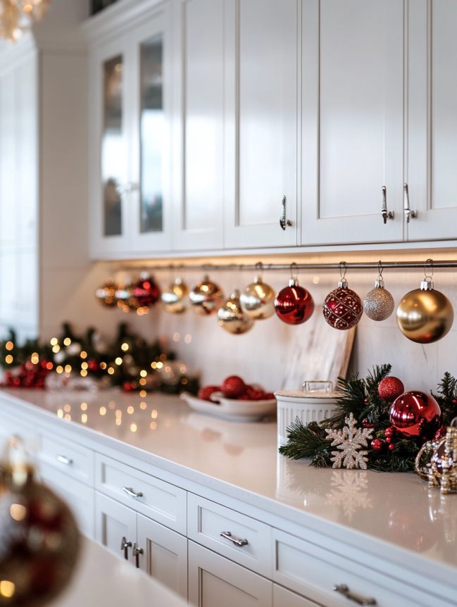 DIY Christmas Decor Ideas for Kitchen Cabinets