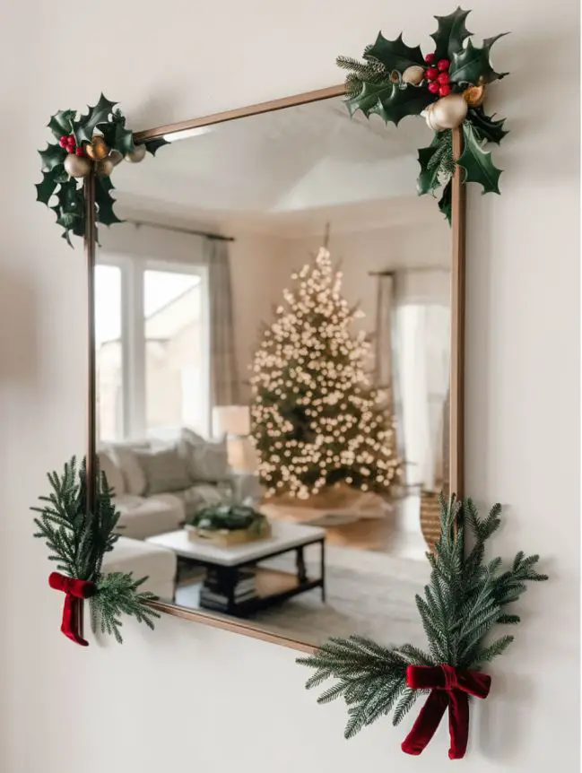 Mirror Decorating Ideas for Christmas