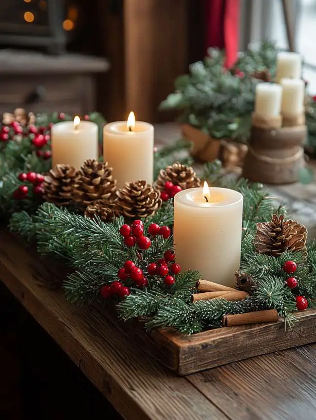 farmhouse christmas dining table decor ideas