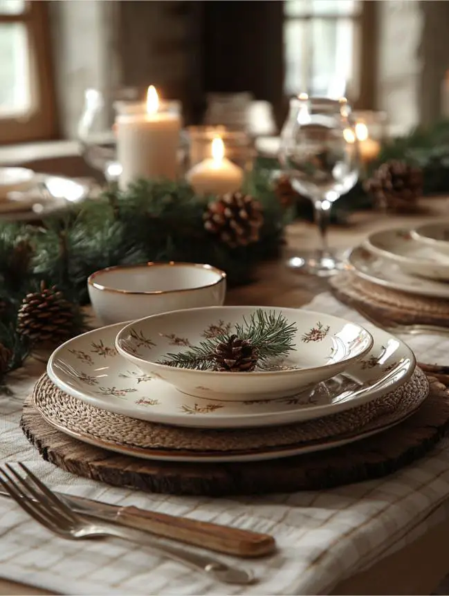 farmhouse christmas dining table decor ideas