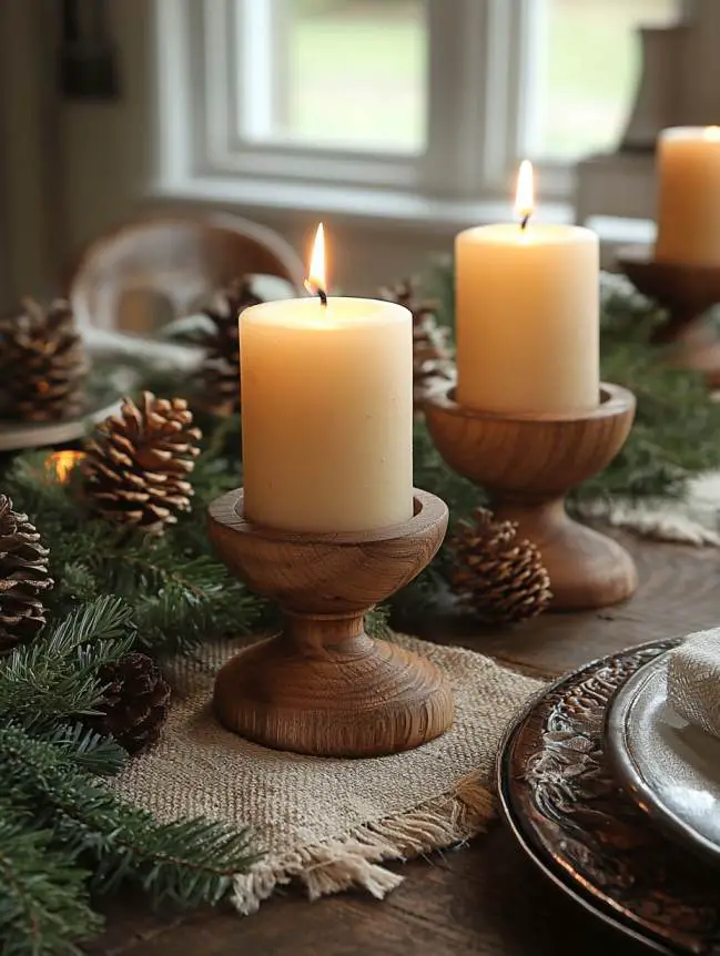 farmhouse christmas dining table decor ideas