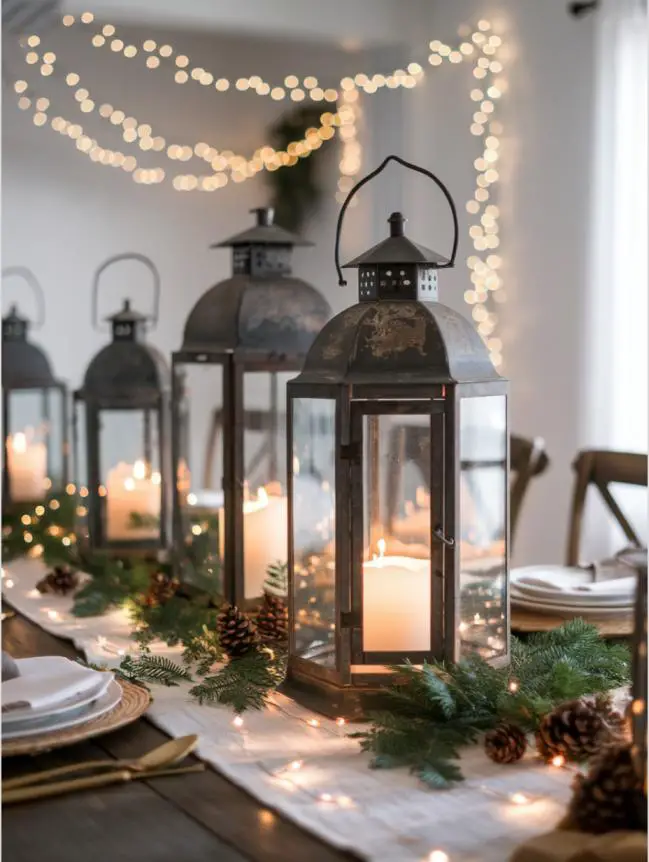 farmhouse christmas dining table decor ideas