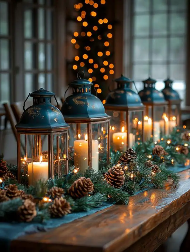 farmhouse christmas dining table decor ideas