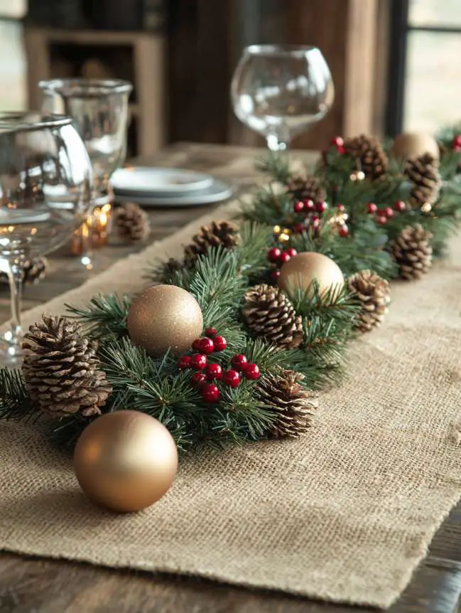 farmhouse christmas dining table decor ideas