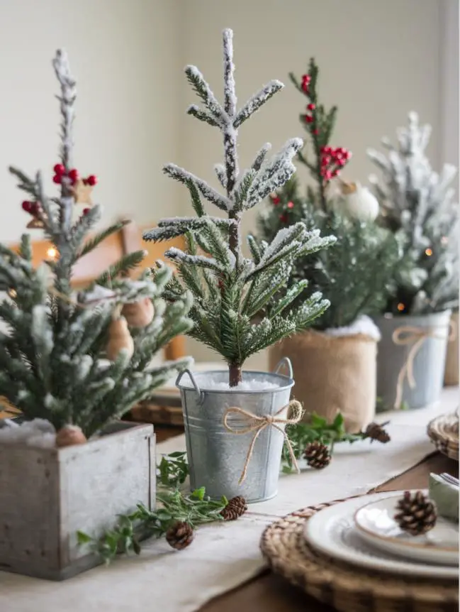 farmhouse christmas dining table decor ideas