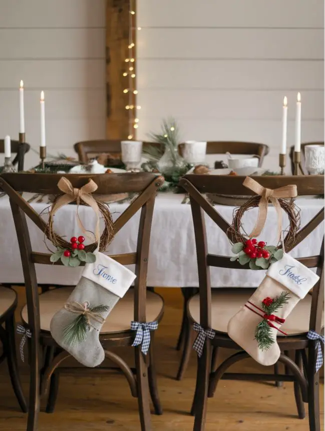 farmhouse christmas dining table decor ideas