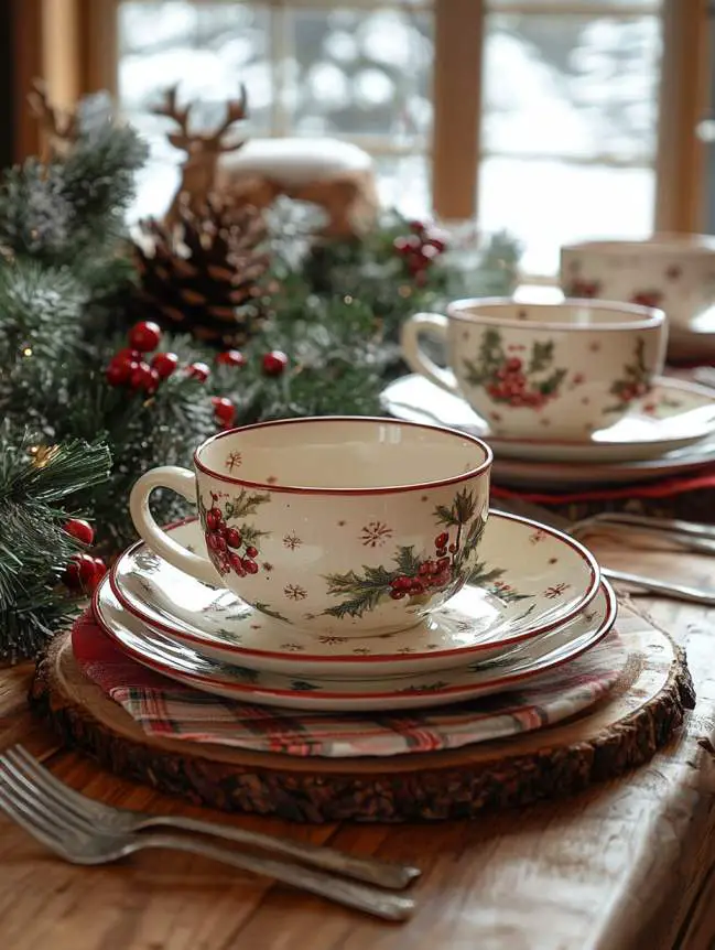 farmhouse christmas dining table decor ideas