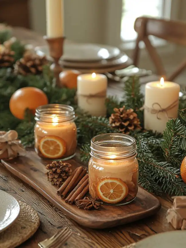 farmhouse christmas dining table decor ideas