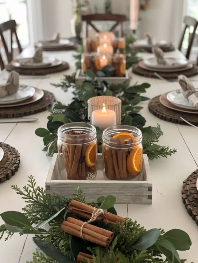 farmhouse christmas dining table decor ideas