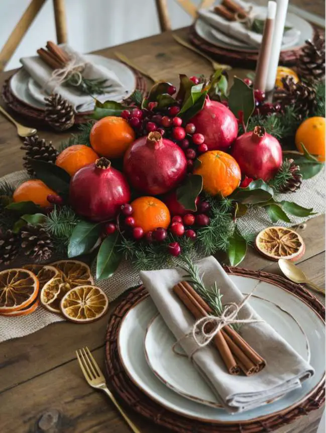 farmhouse christmas dining table decor ideas