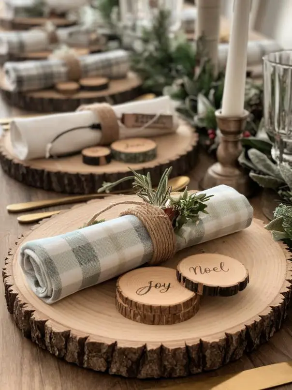 farmhouse christmas dining table decor ideas