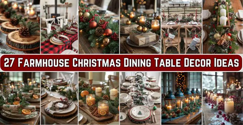 farmhouse christmas dining table decor ideas