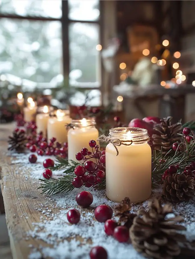 farmhouse christmas dining table decor ideas