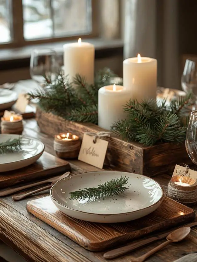 farmhouse christmas dining table decor ideas