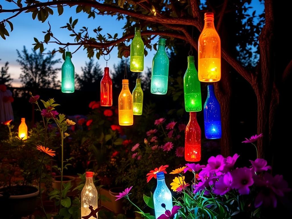 DIY plastic bottle decor for garden lights