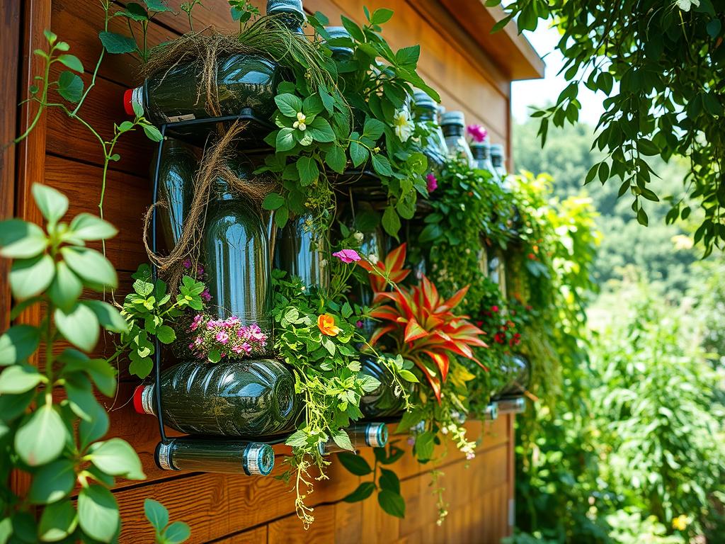 DIY plastic bottle vertical garden