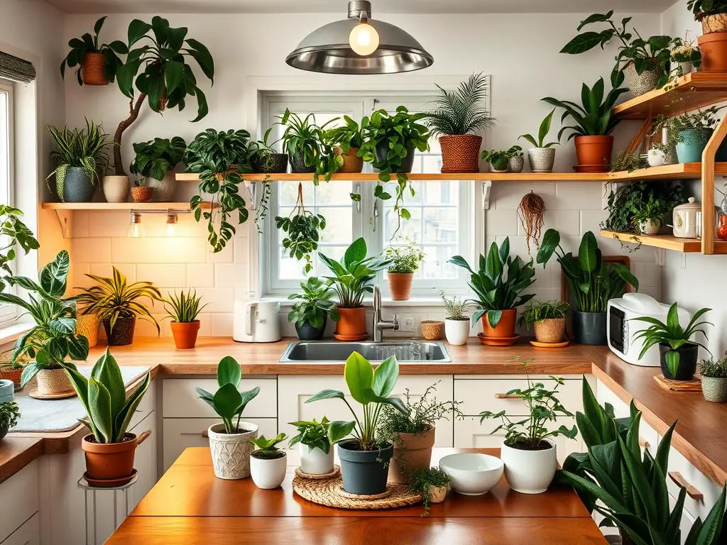 Low-light plants for kitchens