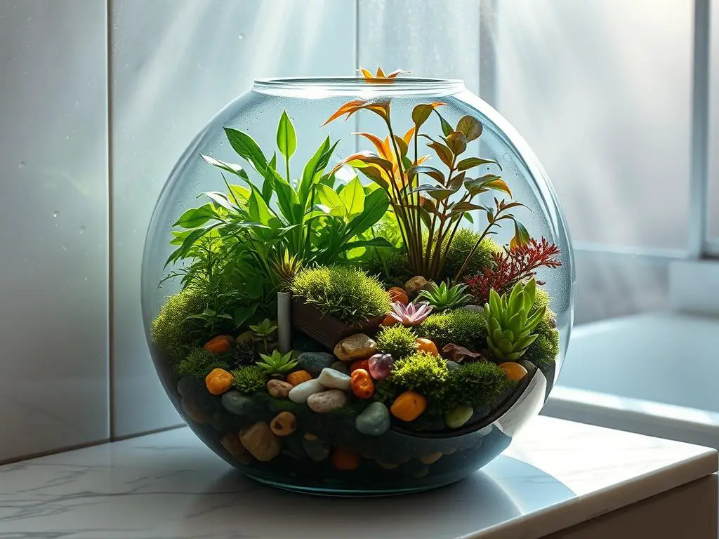 Terrarium in humid bathroom environment