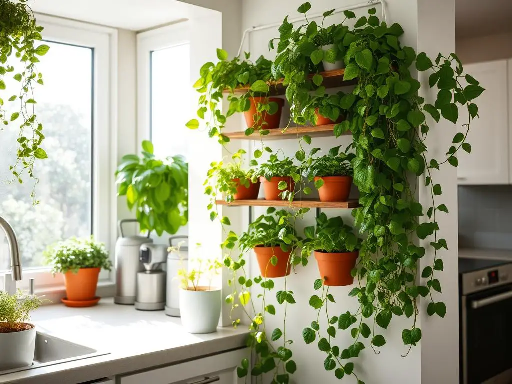 Vertical garden in kitchen