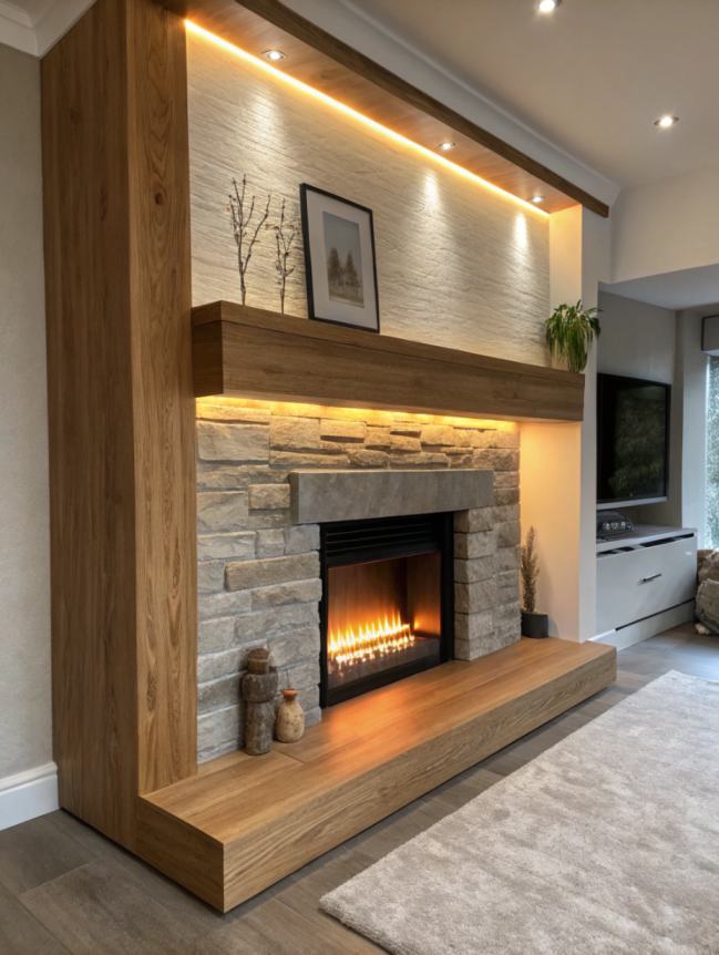 Fireplace Wooden Hearth Ideas