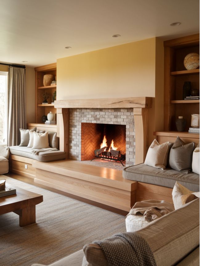 Fireplace Wooden Hearth Ideas