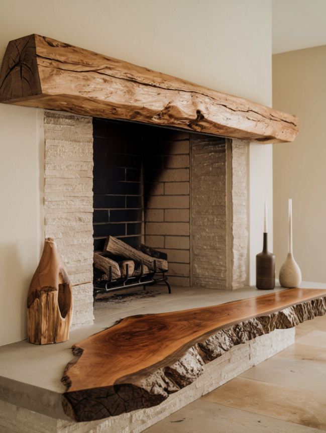 Fireplace Wooden Hearth Ideas