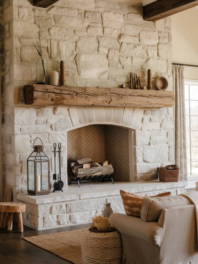 Fireplace Wooden Hearth Ideas