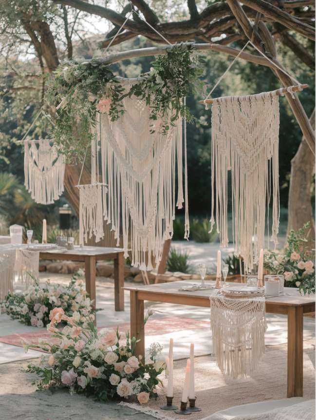 Outdoor Hanging Wedding Decor Ideas