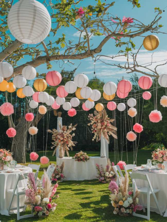 Outdoor Hanging Wedding Decor Ideas