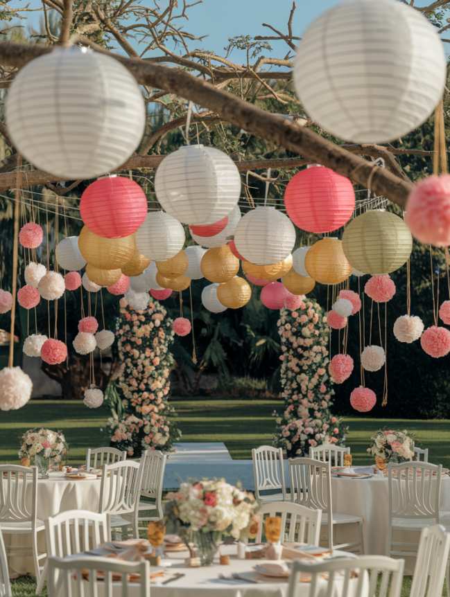 Outdoor Hanging Wedding Decor Ideas