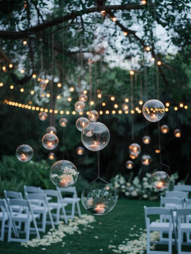 Outdoor Hanging Wedding Decor Ideas