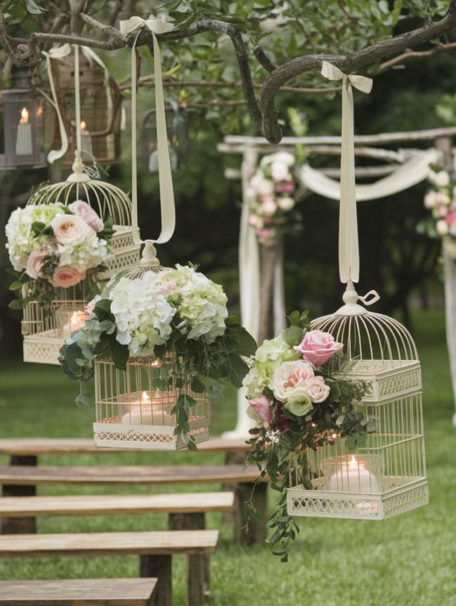 Outdoor Hanging Wedding Decor Ideas