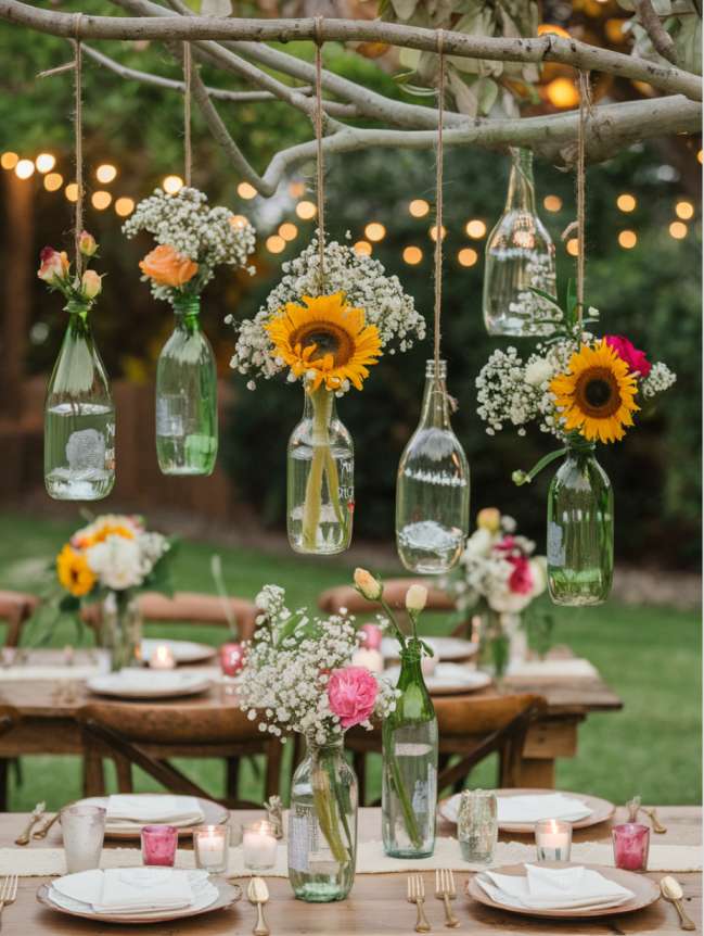 Outdoor Hanging Wedding Decor Ideas