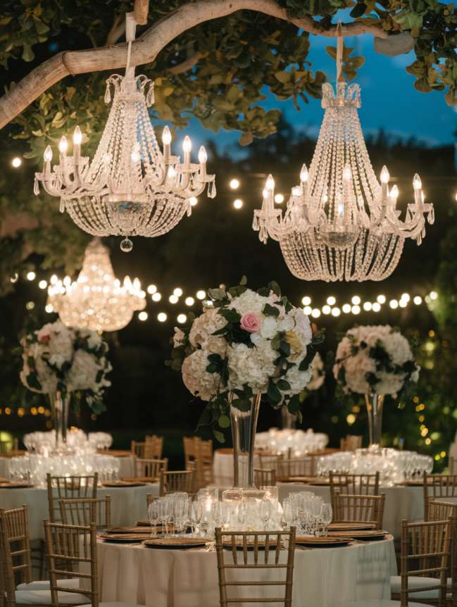 Outdoor Hanging Wedding Decor Ideas