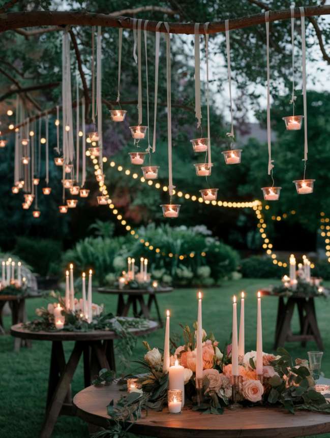 Outdoor Hanging Wedding Decor Ideas