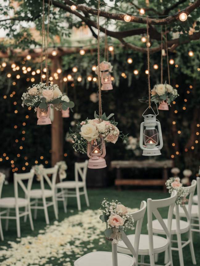 Outdoor Hanging Wedding Decor Ideas