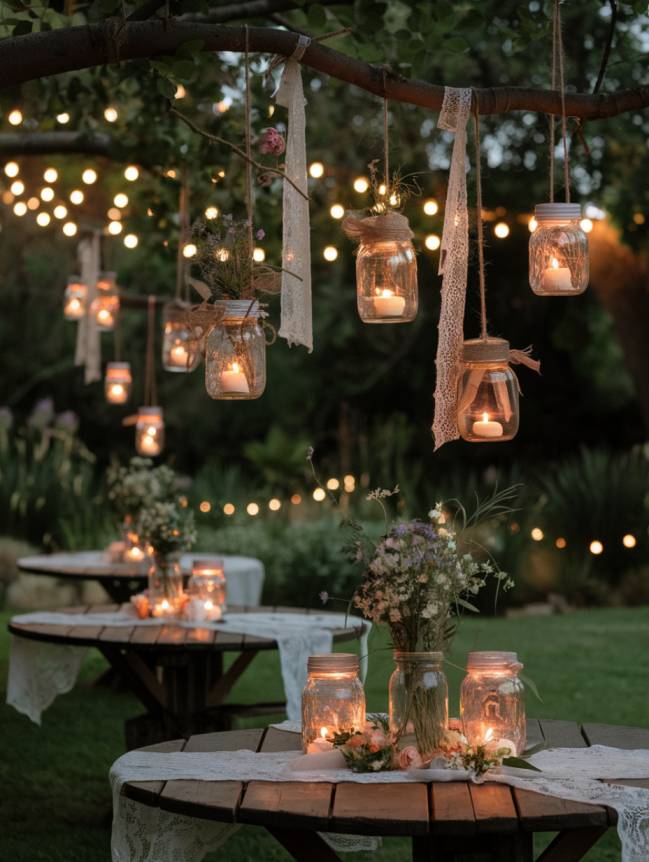 Outdoor Hanging Wedding Decor Ideas