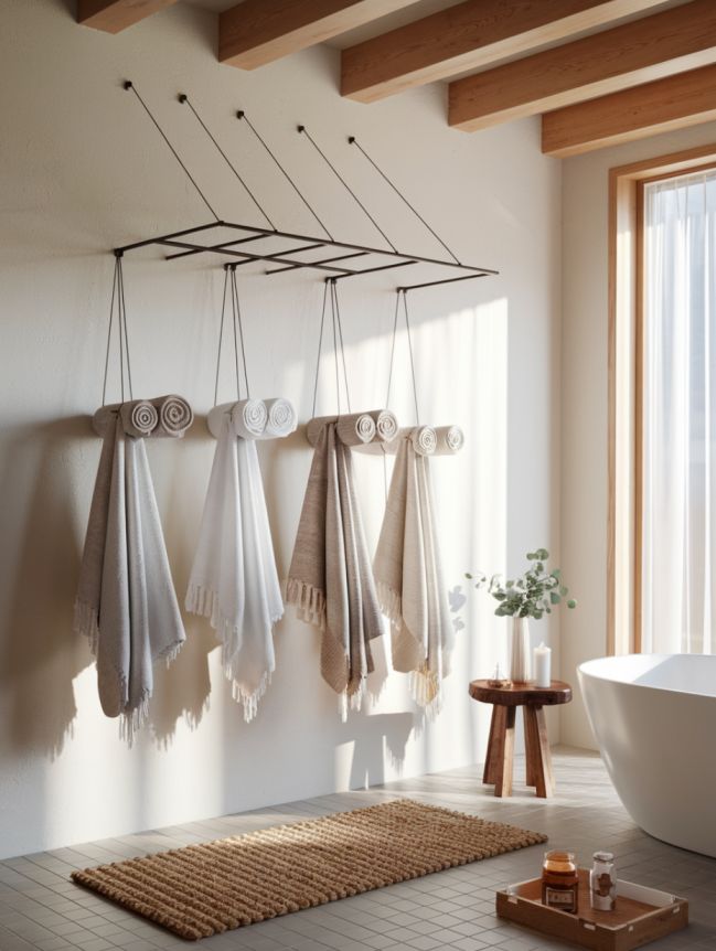 bathroom towel hanging ideas