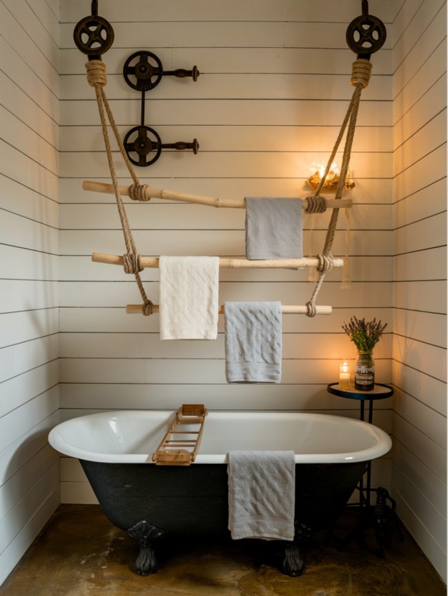 bathroom towel hanging ideas