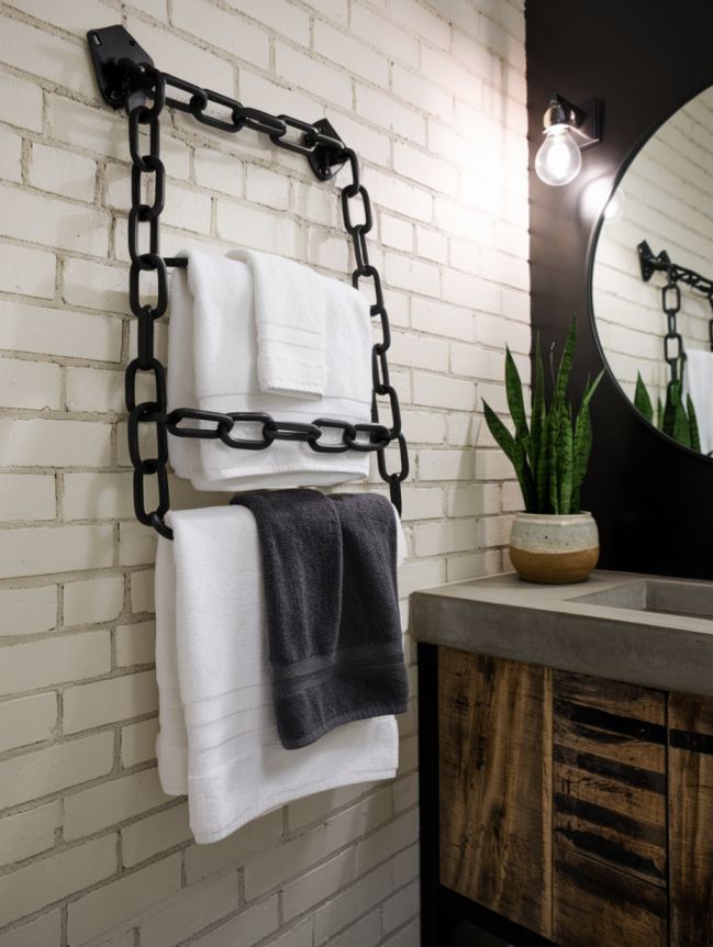 bathroom towel hanging ideas
