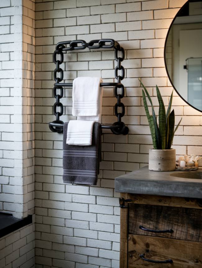 bathroom towel hanging ideas