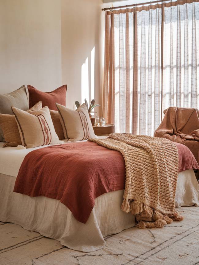 boho bedroom with plants