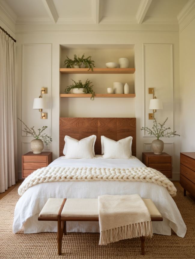 boho bedroom with plants