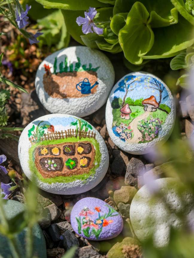 rock painting ideas for veggie garden