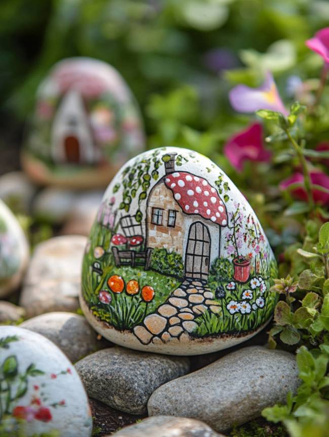 rock painting ideas for veggie garden