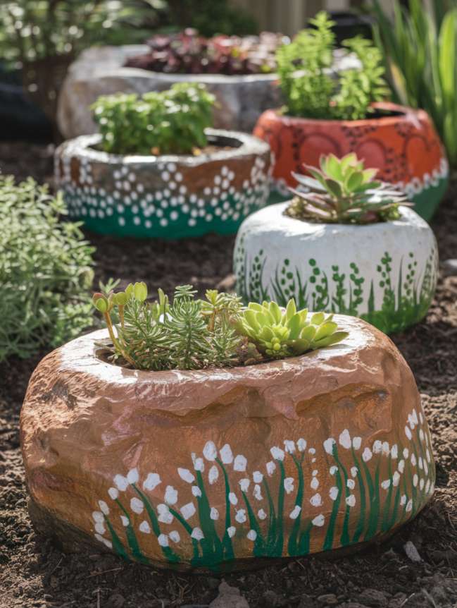 rock painting ideas for veggie garden