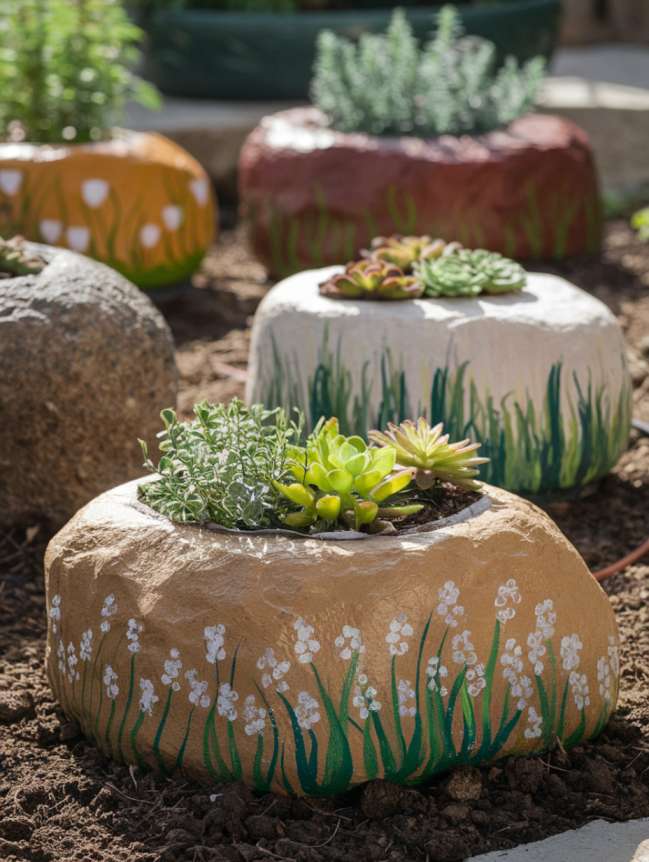 rock painting ideas for veggie garden