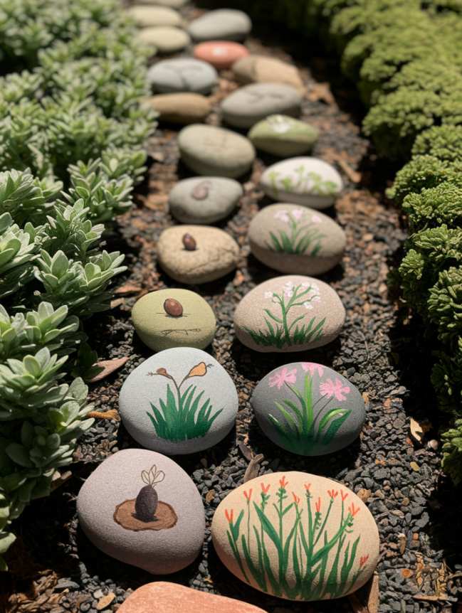 rock painting ideas for veggie garden