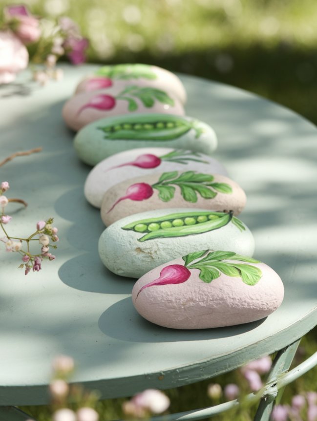 rock painting ideas for veggie garden