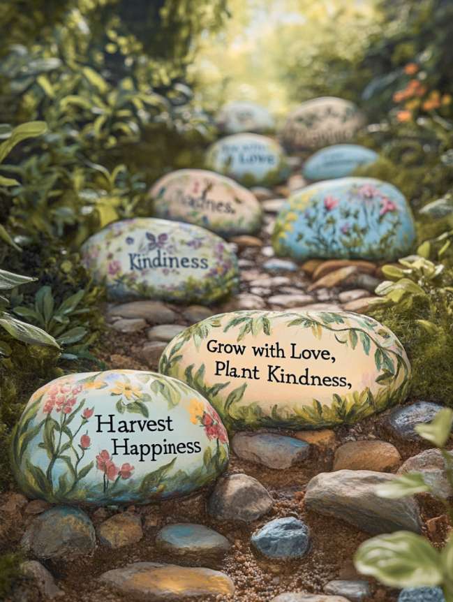 rock painting ideas for veggie garden